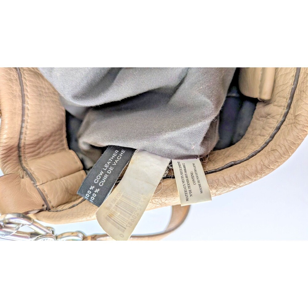 Marc by Marc Jacobs Hillier Hobo Workwear Pebbled Leather Shoulder Bag Beige - Picture 6 of 9